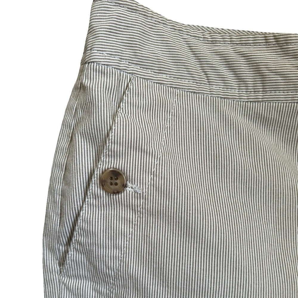 IZOD Dress Pants Women’s 14 Brown and White Stripes Stretch - Picture 6 of 11